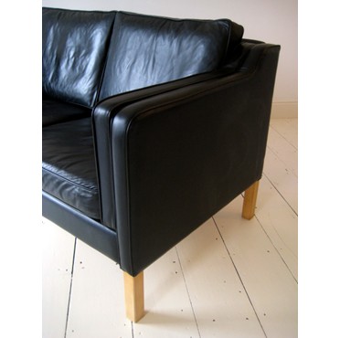 Mogensen Black Leather Couch