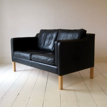 Mogensen Black Leather Couch