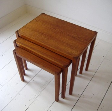 Nest of Three Teak Tables